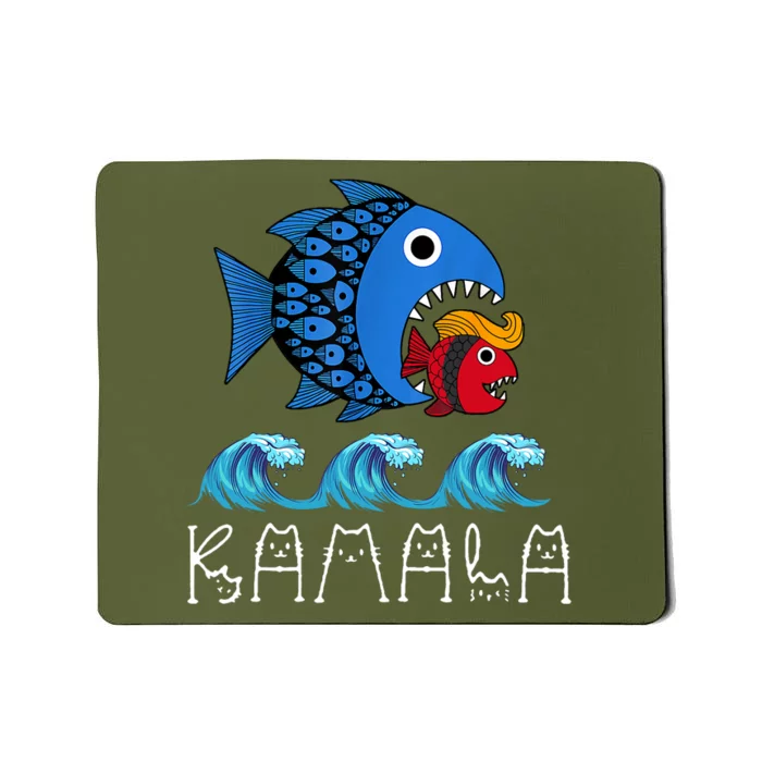 Kamala Over Trump Blue Wave Big Fish Eats Small Fish Mousepad