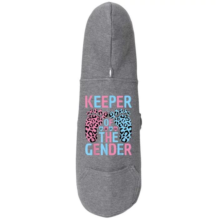 Keeper Of The Gender Reveal Announcement Baby Shower Party Doggie 3-End Fleece Hoodie