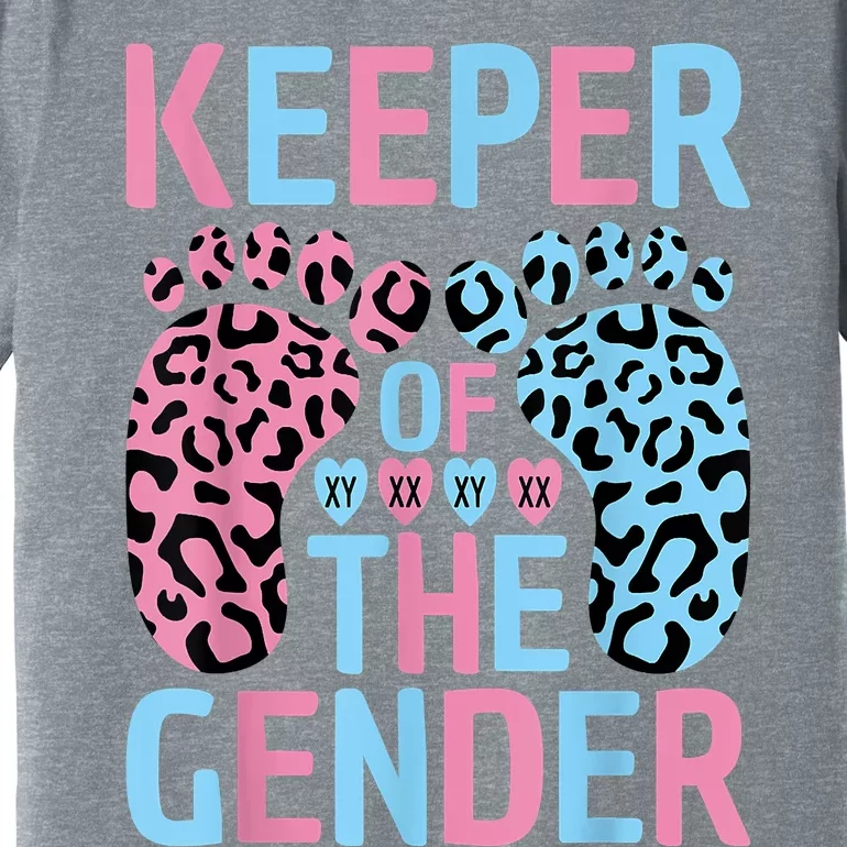 Keeper Of The Gender Reveal Announcement Baby Shower Party Premium T-Shirt