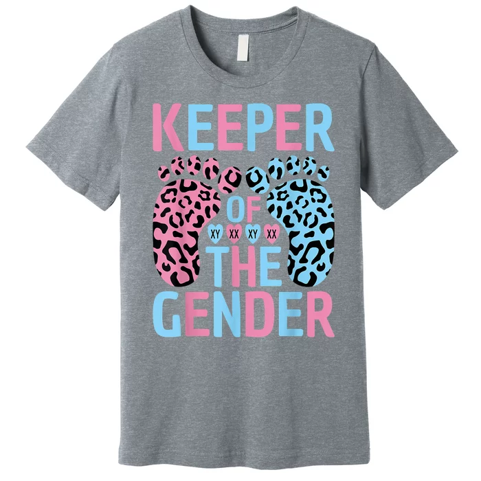 Keeper Of The Gender Reveal Announcement Baby Shower Party Premium T-Shirt