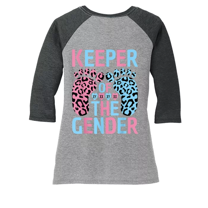 Keeper Of The Gender Reveal Announcement Baby Shower Party Women's Tri-Blend 3/4-Sleeve Raglan Shirt