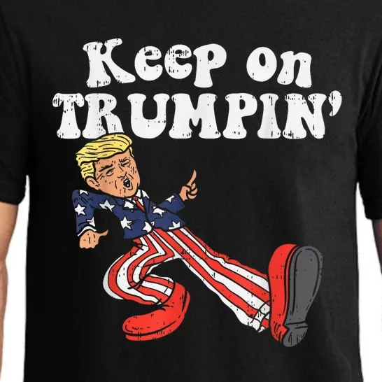 Keep On Trumpin Funny USA Flag Support Reelect Trump Pajama Set