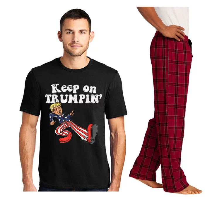 Keep On Trumpin Funny USA Flag Support Reelect Trump Pajama Set