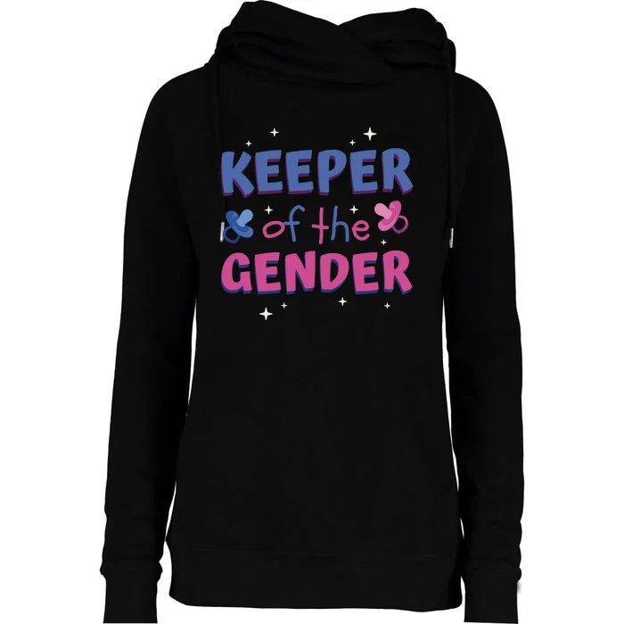 Keeper Of The Gender Pregnancy Reveal Womens Funnel Neck Pullover Hood