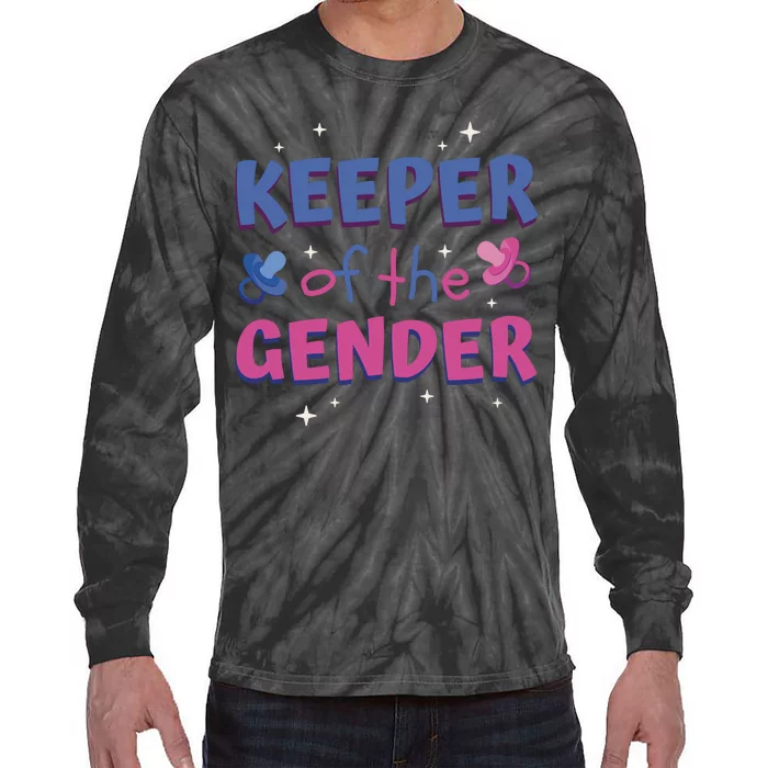 Keeper Of The Gender Pregnancy Reveal Tie-Dye Long Sleeve Shirt