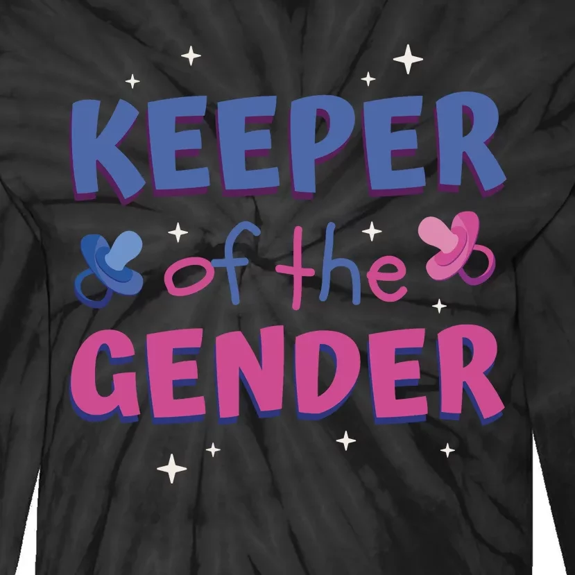 Keeper Of The Gender Pregnancy Reveal Tie-Dye Long Sleeve Shirt