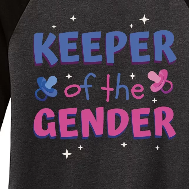 Keeper Of The Gender Pregnancy Reveal Women's Tri-Blend 3/4-Sleeve Raglan Shirt