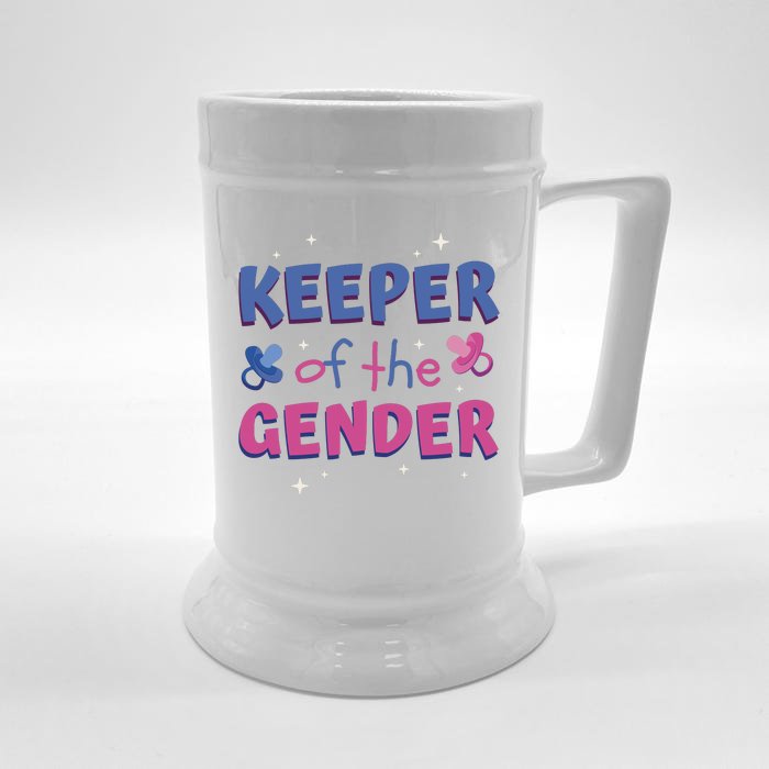 Keeper Of The Gender Pregnancy Reveal Front & Back Beer Stein