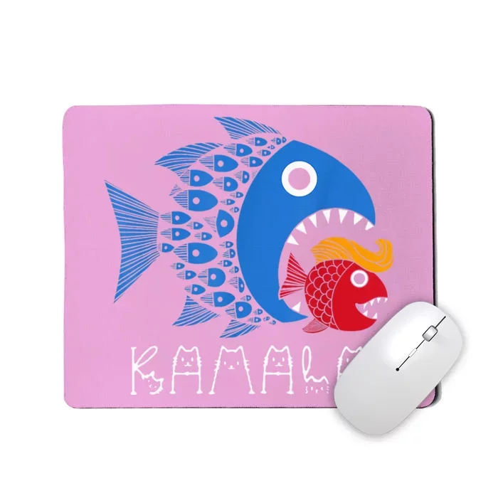 Kamala Over Trump Blue Wave Big Fish Eats Small Fish Mousepad