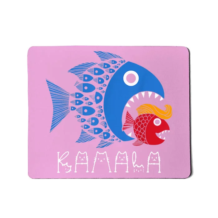 Kamala Over Trump Blue Wave Big Fish Eats Small Fish Mousepad