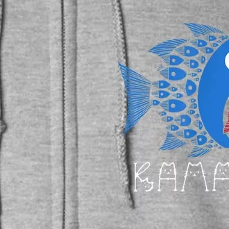 Kamala Over Trump Blue Wave Big Fish Eats Small Fish Full Zip Hoodie