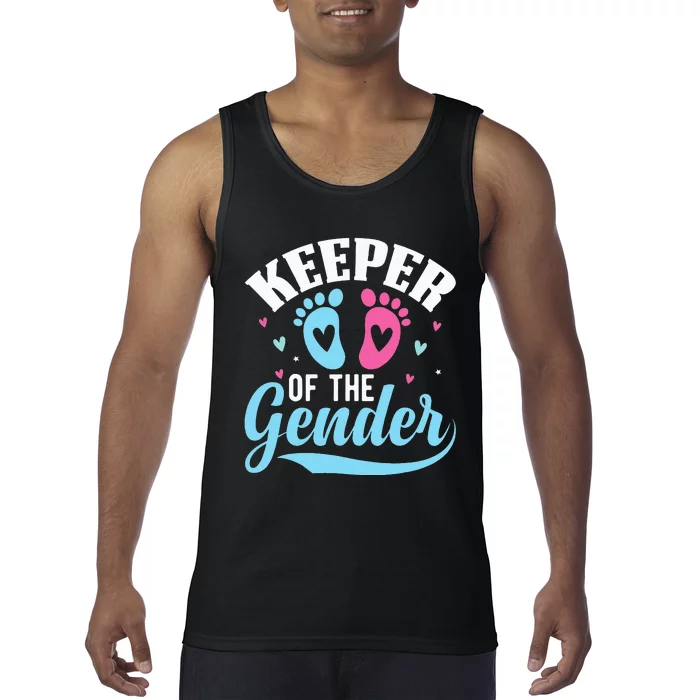 Keeper Of The Gender Pink Or Blue Funny Gender Reveal Party Tank Top