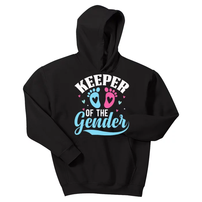 Keeper Of The Gender Pink Or Blue Funny Gender Reveal Party Kids Hoodie