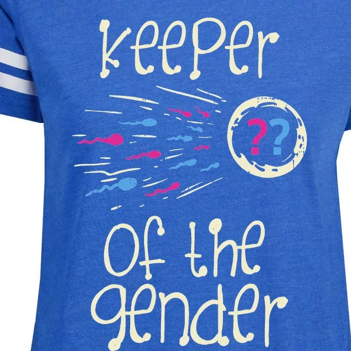 Keeper Of The Gender Reveal Baby Shower Pink Or Blue Party Enza Ladies Jersey Football T-Shirt