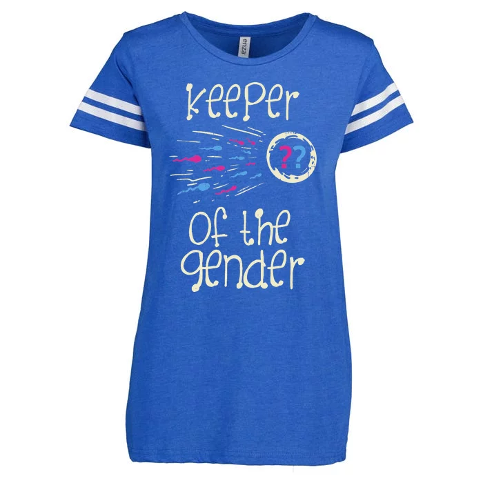 Keeper Of The Gender Reveal Baby Shower Pink Or Blue Party Enza Ladies Jersey Football T-Shirt