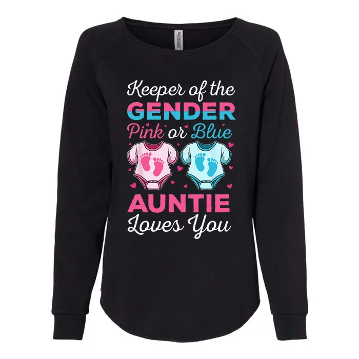 Keeper Of The Gender Auntie Loves You Baby Announcement Aunt Womens California Wash Sweatshirt