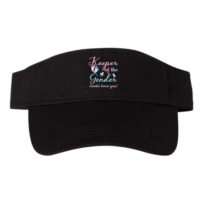 Keeper Of The Gender Auntie Loves Gender Reveal Party Idea Valucap Bio-Washed Visor