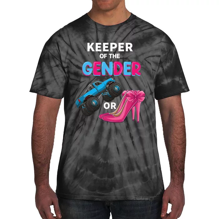 Keeper of the Gender wheels or Heels cute Reveal Baby Shower Tie-Dye T-Shirt