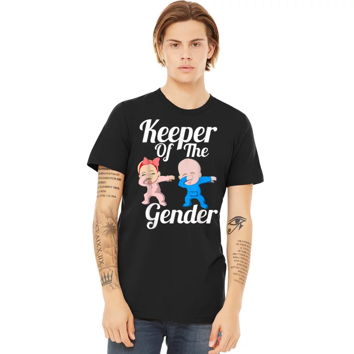 Keeper Of The Gender Cute Gender Reveal Party Couple Premium T-Shirt