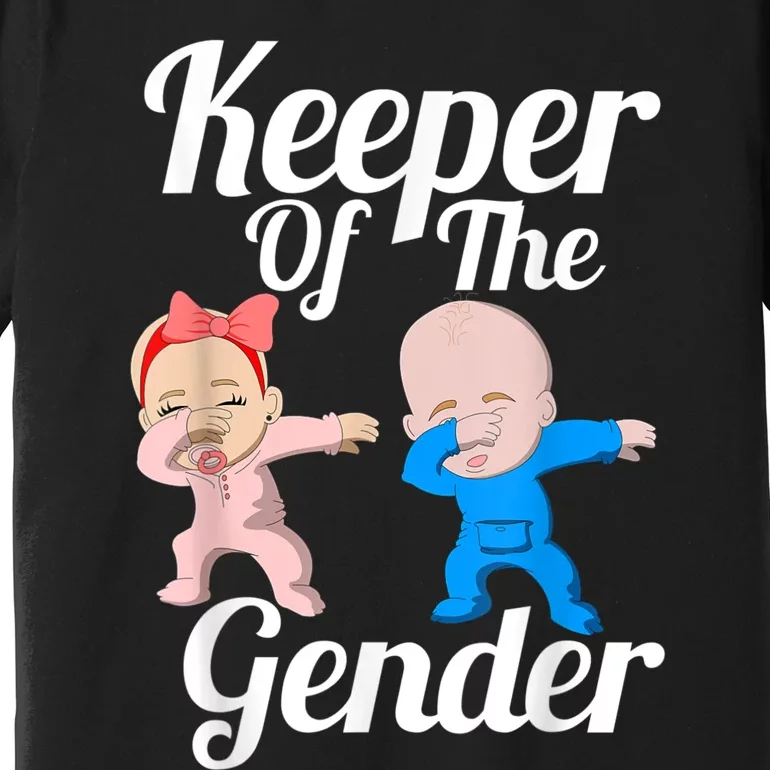 Keeper Of The Gender Cute Gender Reveal Party Couple Premium T-Shirt