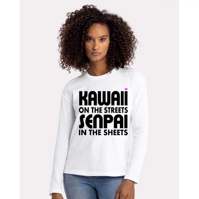 Kawaii On The Streets Senpai In The Sheets Womens Cotton Relaxed Long Sleeve T-Shirt