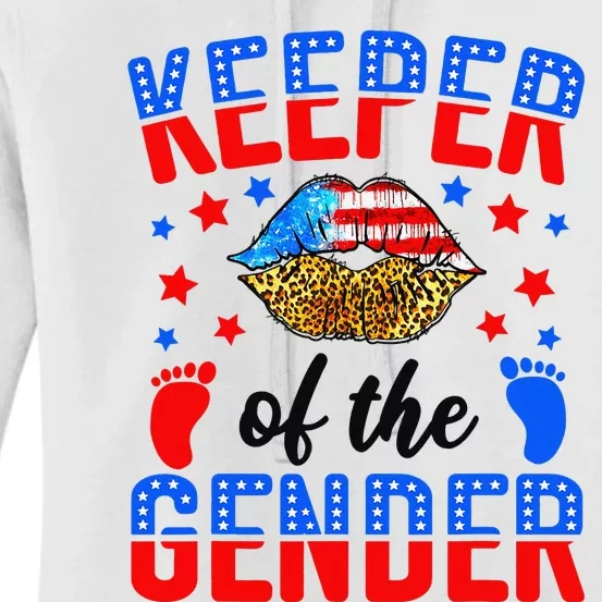 Keeper of the Gender 4th of July Gender Reveal Theme Party Women's Pullover Hoodie