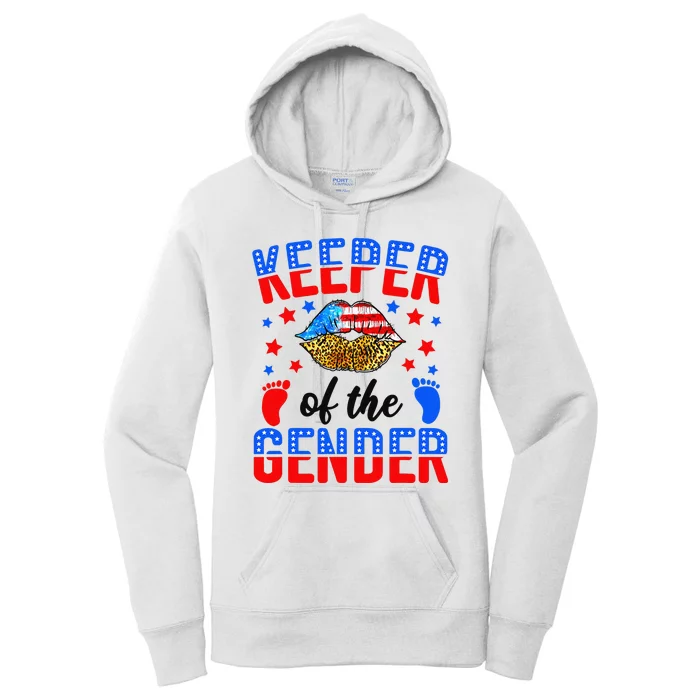 Keeper of the Gender 4th of July Gender Reveal Theme Party Women's Pullover Hoodie