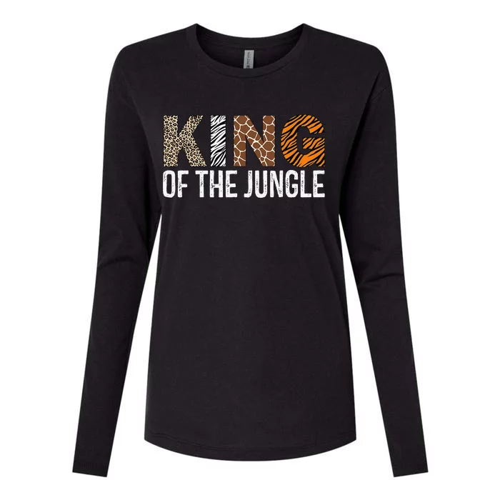 King Of The Jungle Birthday Safari Leopard Family Matching Womens Cotton Relaxed Long Sleeve T-Shirt