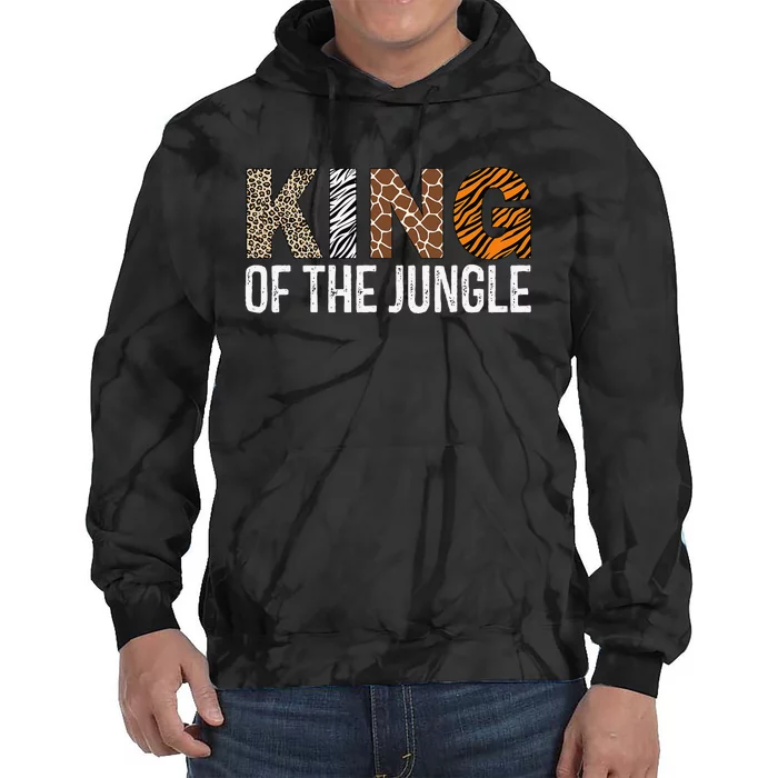 King Of The Jungle Birthday Safari Leopard Family Matching Tie Dye Hoodie