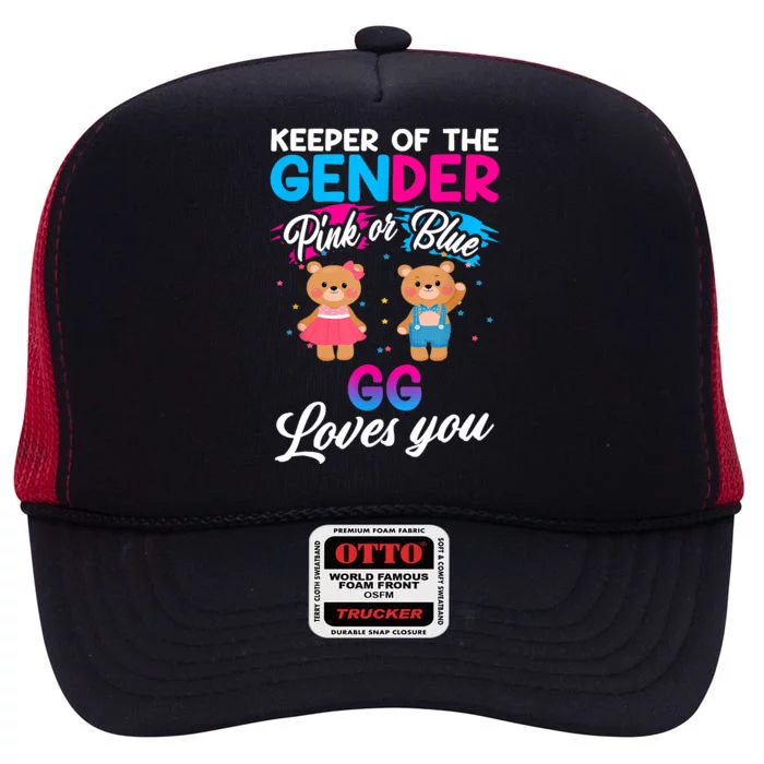 Keeper Of The Gender Pink Or Blue GG Loves You Reveal High Crown Mesh Trucker Hat