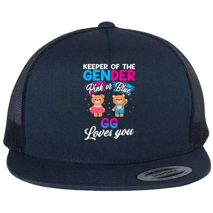 Keeper Of The Gender Pink Or Blue GG Loves You Reveal Flat Bill Trucker Hat