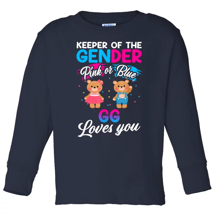 Keeper Of The Gender Pink Or Blue GG Loves You Reveal Toddler Long Sleeve Shirt