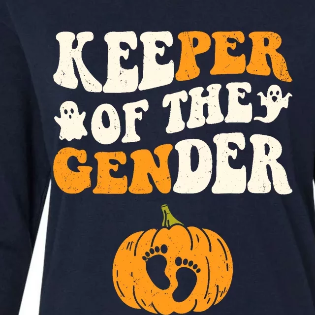 Keeper Of The Gender Reveal Baby Announcement Halloween Womens Cotton Relaxed Long Sleeve T-Shirt