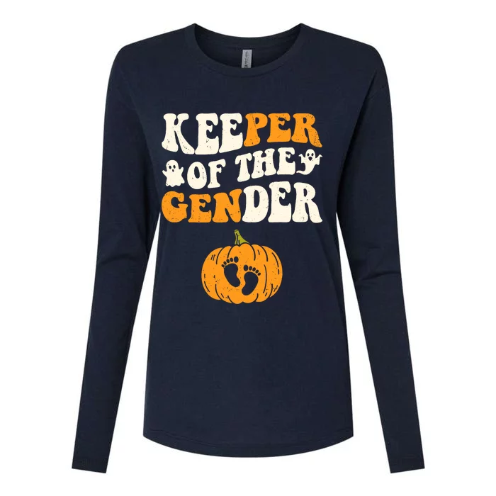 Keeper Of The Gender Reveal Baby Announcement Halloween Womens Cotton Relaxed Long Sleeve T-Shirt