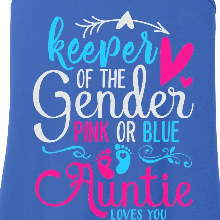 Keeper Of The Gender Auntie Loves You Aunt Baby Announcement Ladies Essential Tank