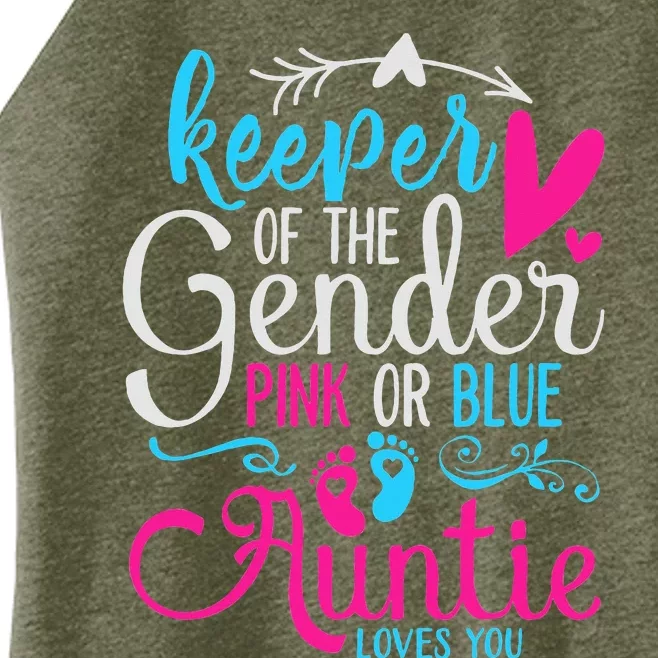 Keeper Of The Gender Auntie Loves You Aunt Baby Announcement Women’s Perfect Tri Rocker Tank