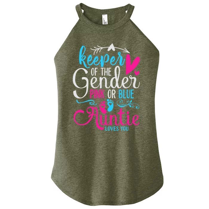 Keeper Of The Gender Auntie Loves You Aunt Baby Announcement Women’s Perfect Tri Rocker Tank