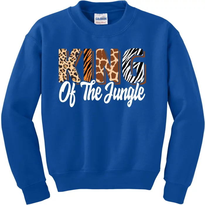 King Of The Jungle Zoo Birthday Safari Jungle Animal Gift Kids Sweatshirt