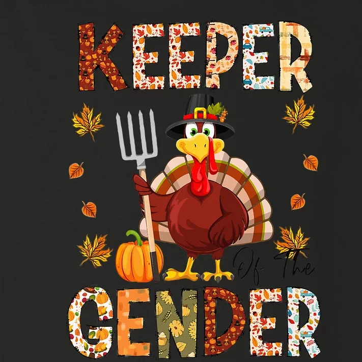 Keeper of the Gender Funny Thanksgiving Turkey Gender Reveal Toddler Long Sleeve Shirt