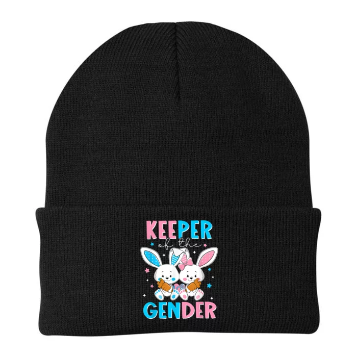 Keeper Of The Gender Or Easter Bunny Gender Reveal Knit Cap Winter Beanie