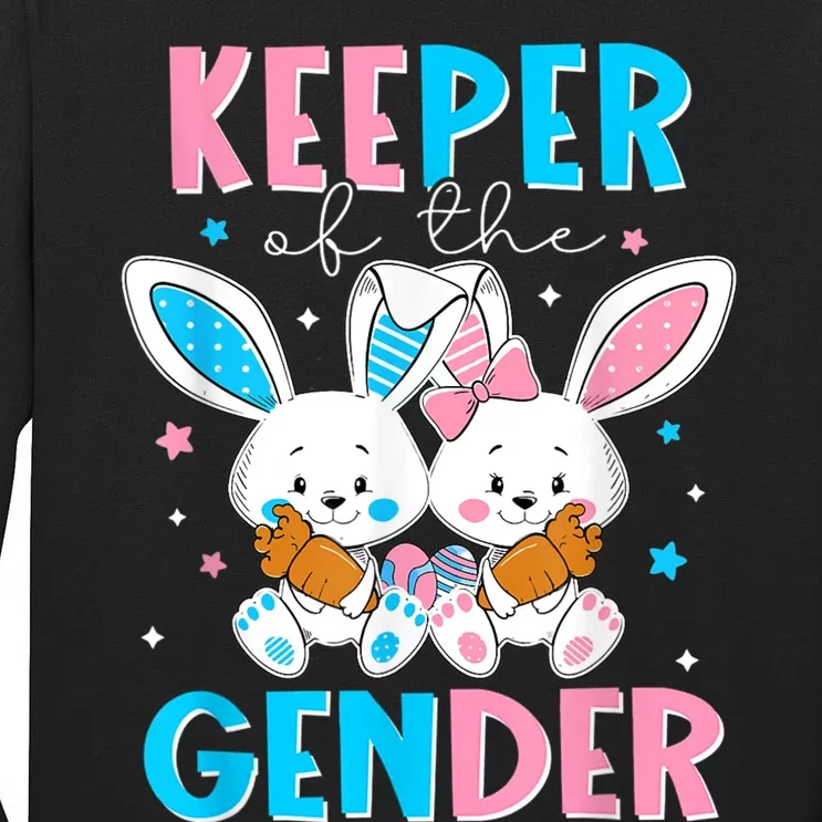 Keeper Of The Gender Or Easter Bunny Gender Reveal Tall Long Sleeve T-Shirt