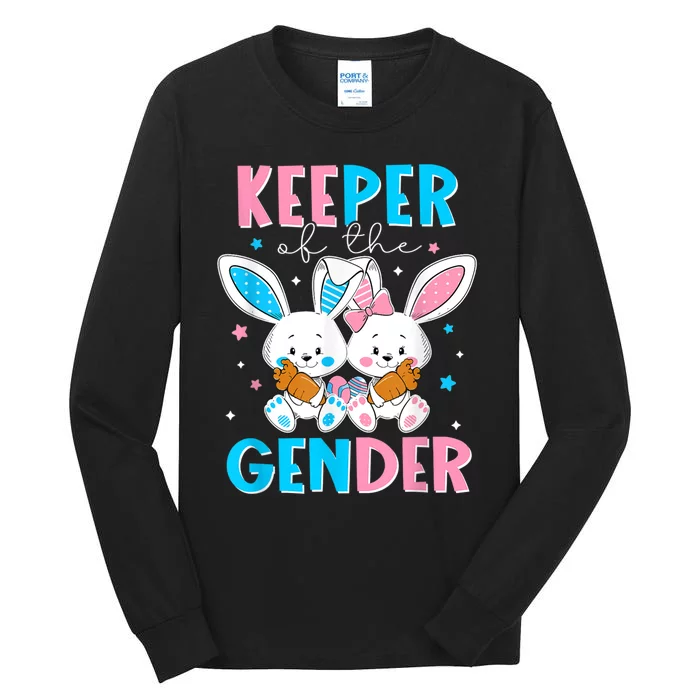 Keeper Of The Gender Or Easter Bunny Gender Reveal Tall Long Sleeve T-Shirt