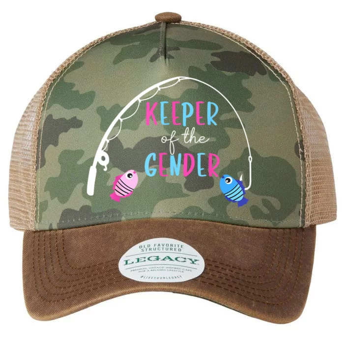 Keeper Of The Gender Fish Gender Reveal Baby Shower Legacy Tie Dye Trucker Hat