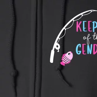 Keeper Of The Gender Fish Gender Reveal Baby Shower Full Zip Hoodie