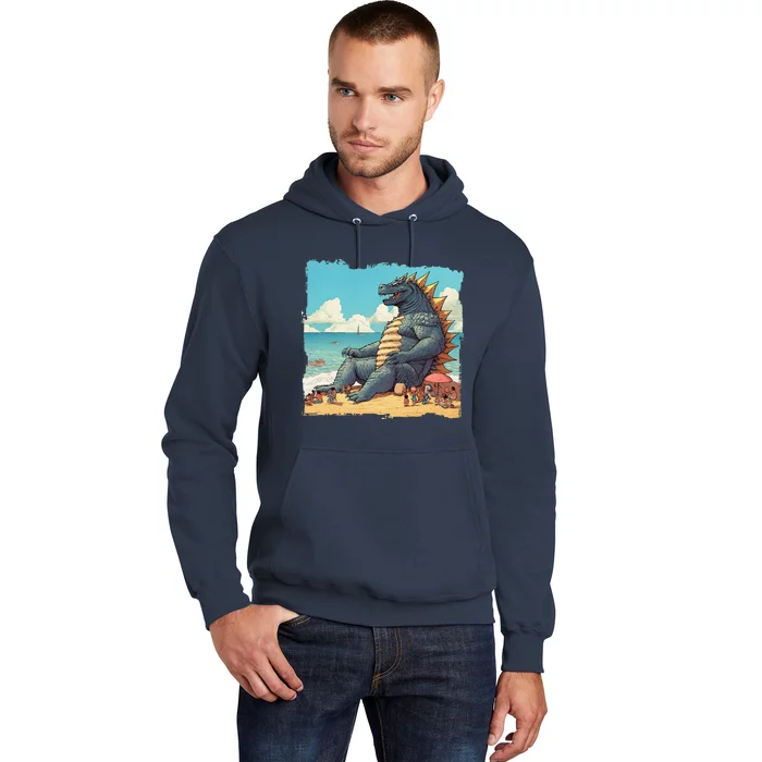 Kaiju On The Beach Suntanning Vacation Ocean Holiday Party Hoodie