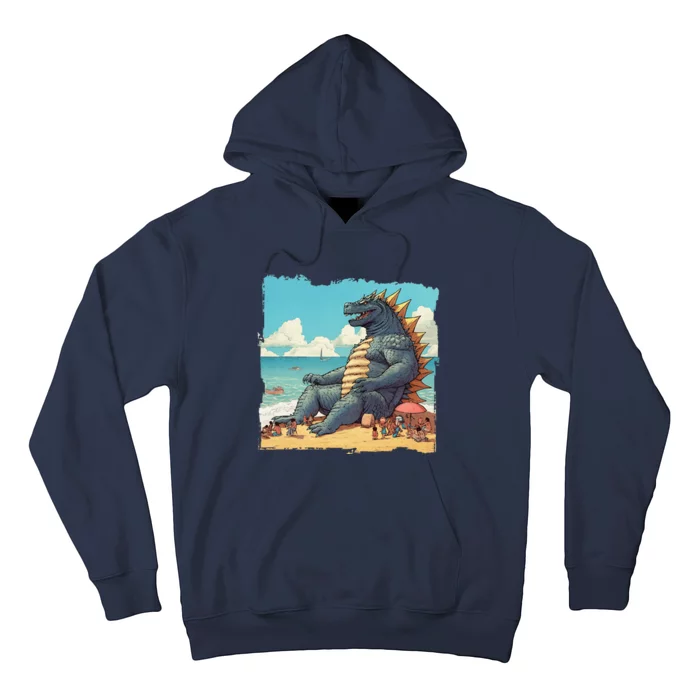 Kaiju On The Beach Suntanning Vacation Ocean Holiday Party Hoodie