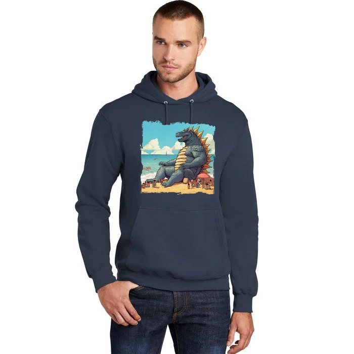 Kaiju On The Beach Suntanning Vacation Ocean Holiday Party Tall Hoodie