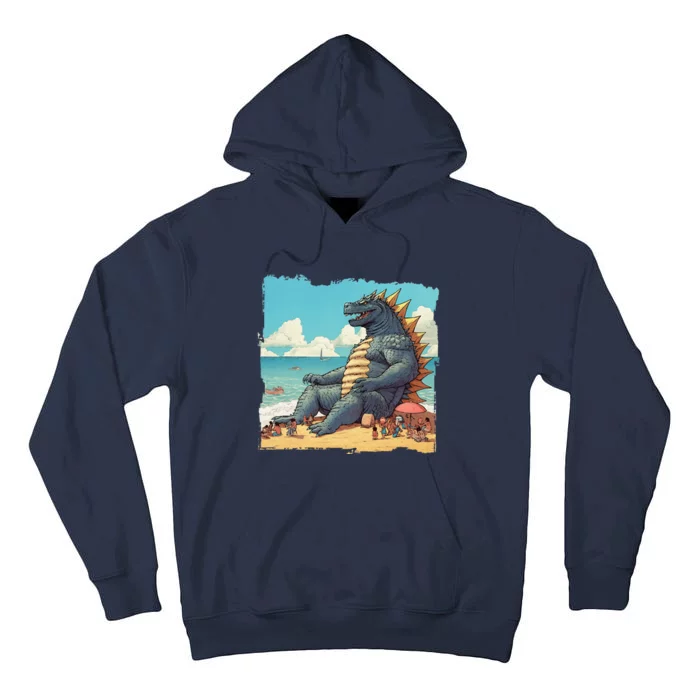 Kaiju On The Beach Suntanning Vacation Ocean Holiday Party Tall Hoodie