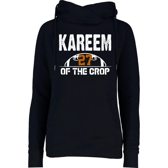 Kareem Of The Crop Number 27 Football Womens Funnel Neck Pullover Hood