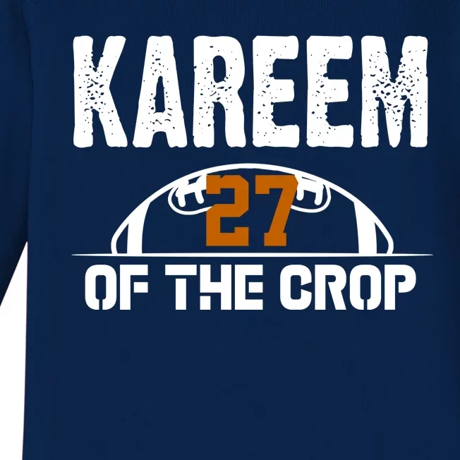 Kareem Of The Crop Number 27 Football Baby Long Sleeve Bodysuit